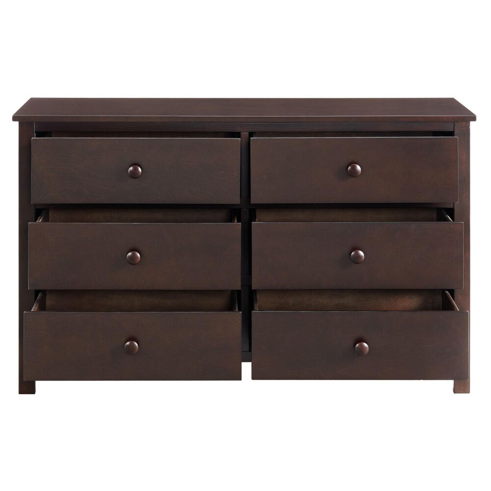 Oxford Baby Universal 6 Drawer Dresser in Brown Espresso, , large