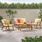 Hearth and Haven Temecula 4-Piece Outdoor Chat Set with Natural Rectangular Coffee Table in Cream, , large