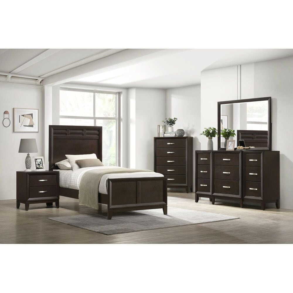 Mayberry Hill Beaumont Twin Panel Bed in Merlot, , large