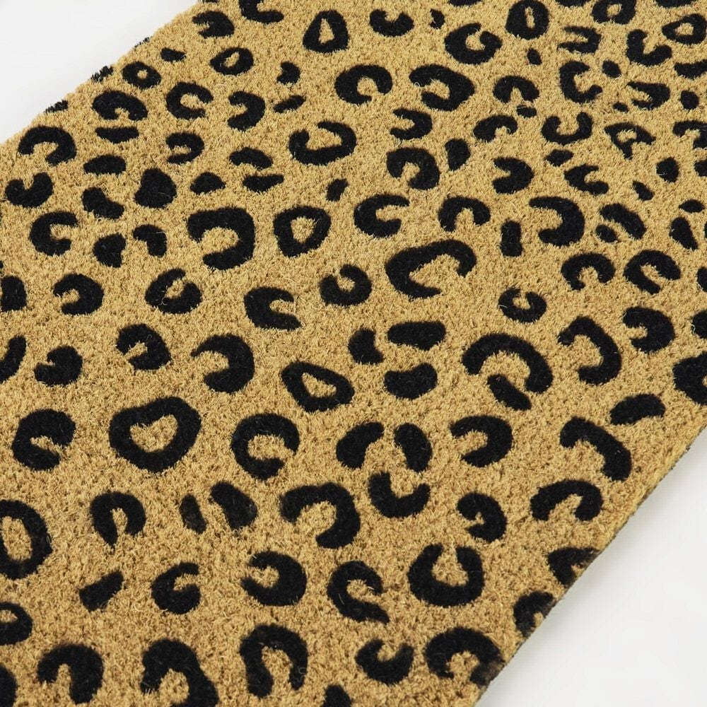 Balta Rugs Leopard Animal Print Black 1&#39;6&quot; x 2&#39;6&quot; Door Mat, , large