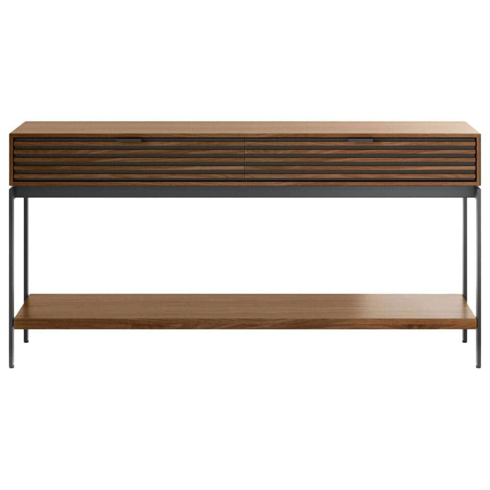 BDI Cora Console Table in Natural Walnut and Black, , large