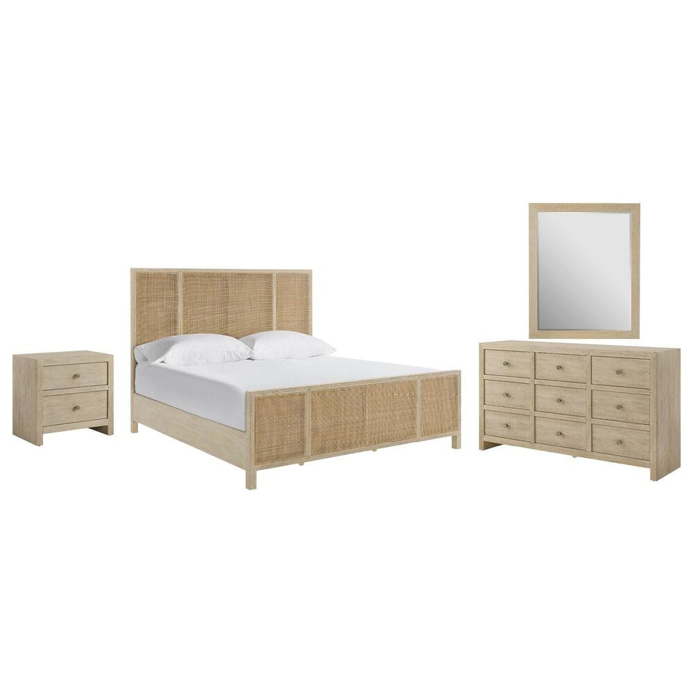 Universal Furniture Oasis 4-Piece Queen Panel Bedroom Set in Dockside and Natural, , large