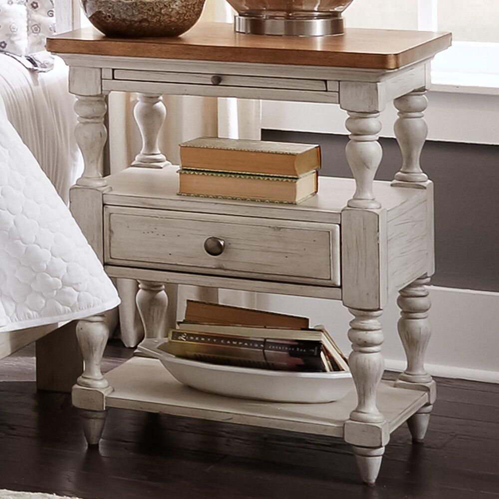 Belle Furnishings Farmhouse Reimagined 1 Drawer Night Stand in White, , large