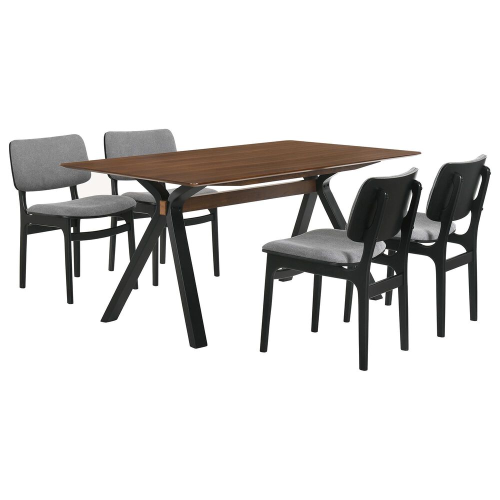 Blue River Laredo and Lima 5-Piece Dining Set in Black and Walnut, , large