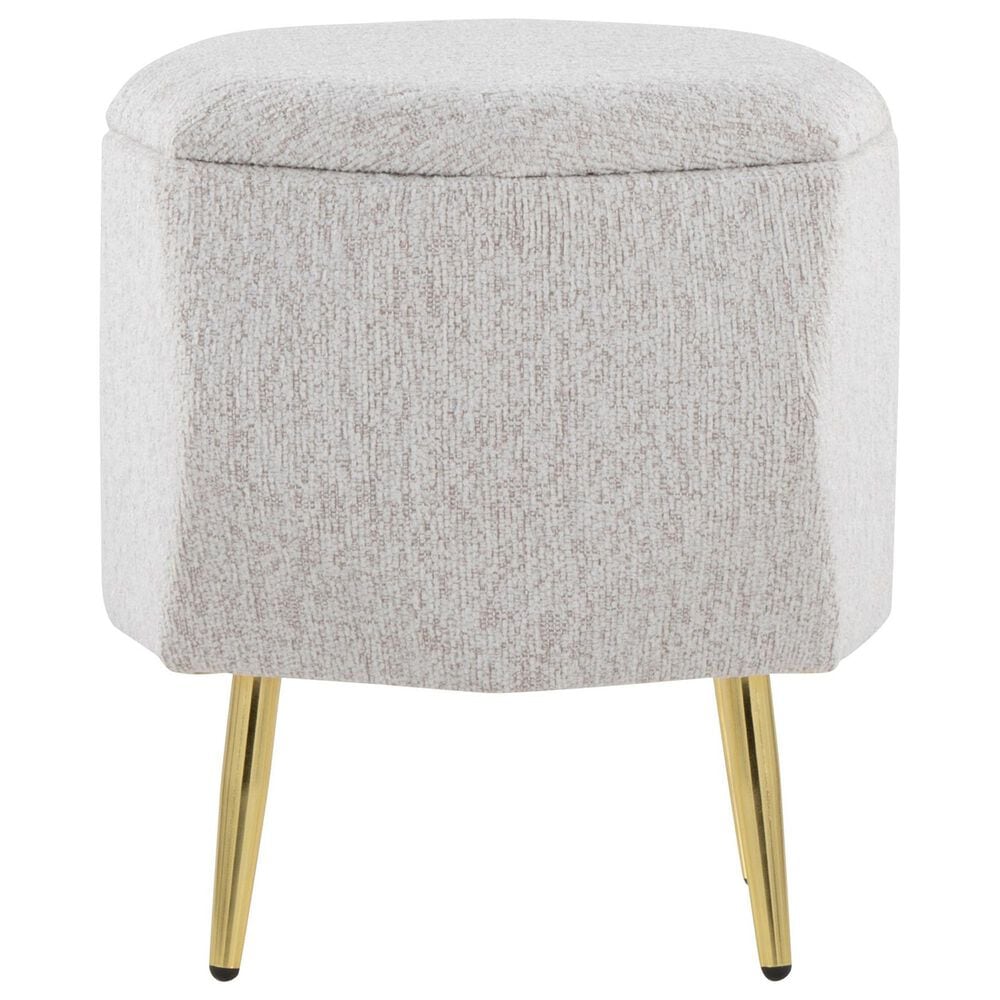 LumiSource Diamond Storage Ottoman in Light Grey, , large