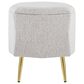 LumiSource Diamond Storage Ottoman in Light Grey, , large
