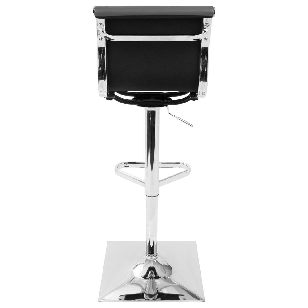 Lumisource Masters Swivel Adjustable Barstool with Grey Cushion in Chrome, , large