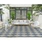 Nourison Positano Geometric Navy Blue 9" x 12" Indoor/Outdoor Area Rug, , large