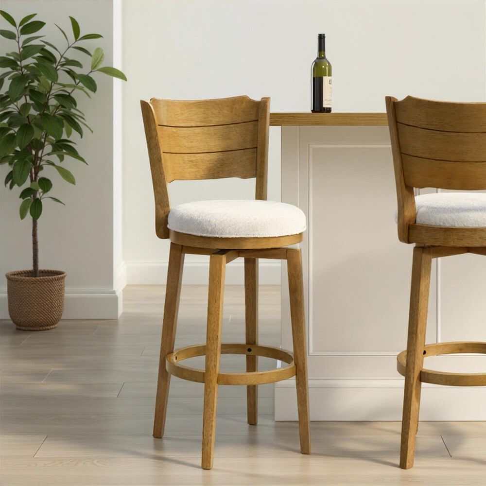 Armen Living Winsley Swivel Bar Height Stool in Amber Glow, , large
