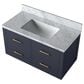 Lexora Home Castor 36" Single Bathroom Vanity in Blue with 2 cm White Carrara Marble Top and Rectangular Sink, , large