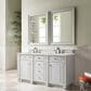 James Martin Vanities Bristol 60" Double Bathroom Vanity in Bright White with 3 cm Lime Delight Quartz Top and Rectangular Sinks, , large