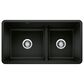 Blanco Precis Reversible 1-3/4 Double Sink with Low Divide in Coal Black, , large