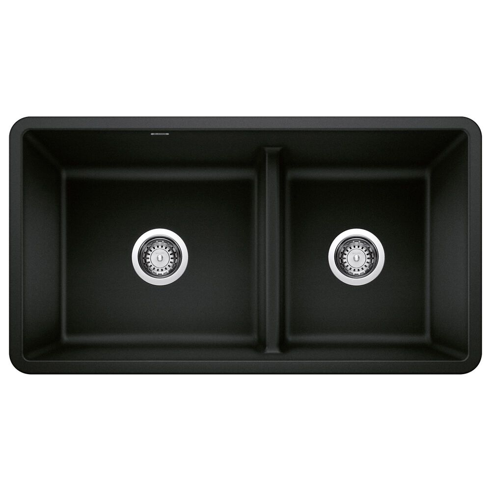Blanco Precis Reversible 1-3/4 Double Sink with Low Divide in Coal Black, , large