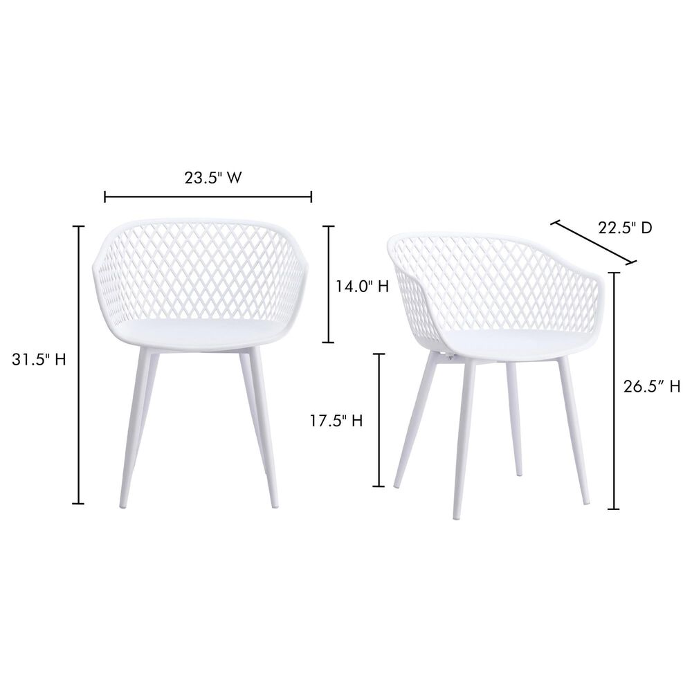 Moe&#39;s Home Collection Piazza Patio Chair in White &#40;Set of 2&#41;, , large