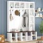 HOMLUX 6-Hook Hall Tree with Cubbies in White, , large