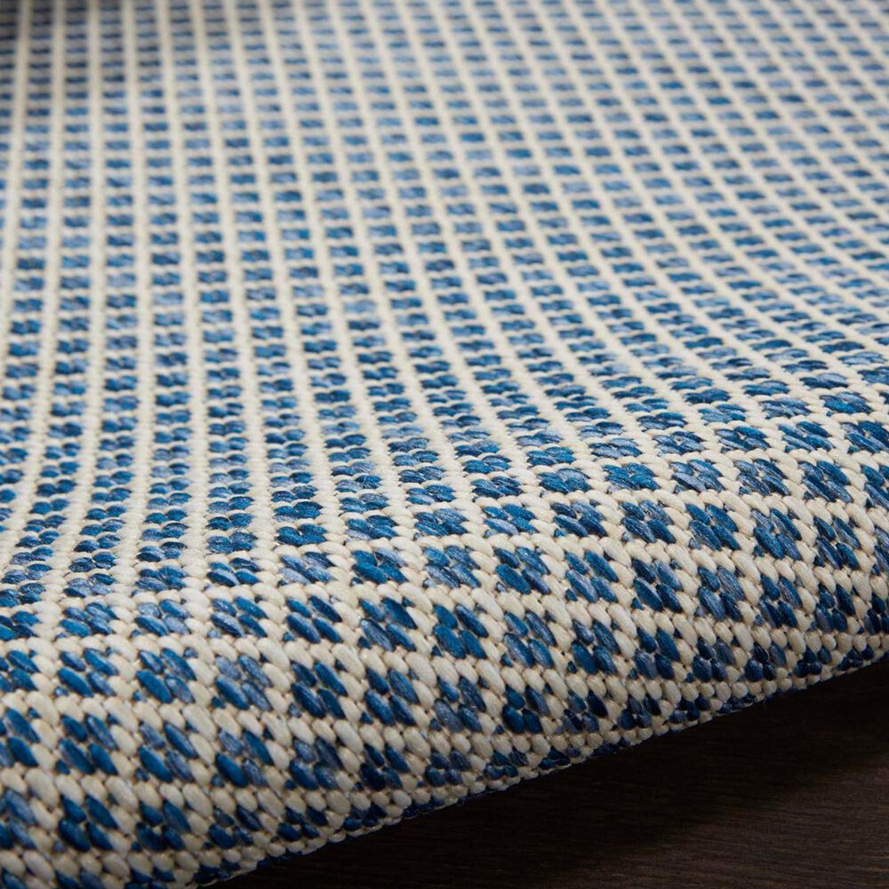 Nourison Courtyard Ivory and Blue 2&#39; x 3&#39; Indoor/Outdoor Area Rug, , large