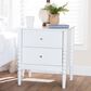 Baxton Studio Lucera 2-Drawer Bobbin Nightstand in White, , large