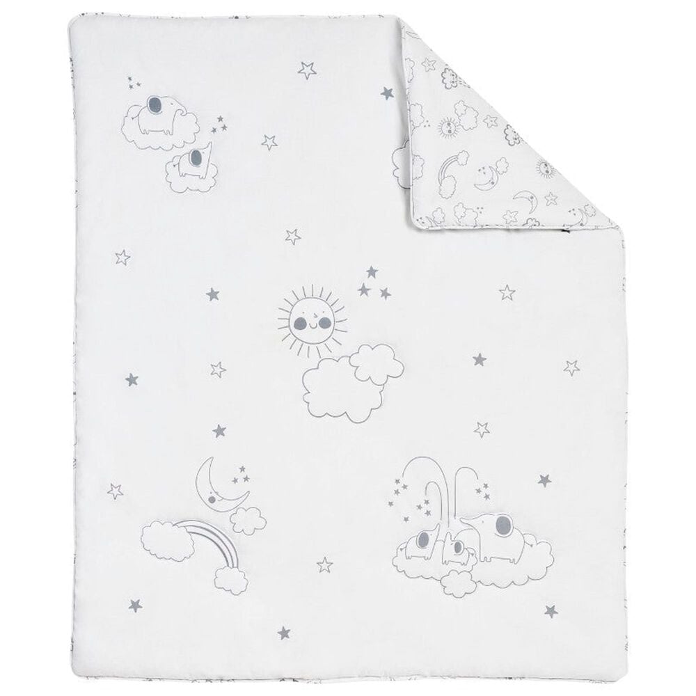 Oxford Baby Cloud Nine 3-Piece Baby Crib Nursery Bedding Set in White and Gray, , large