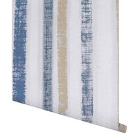 Arthouse USA Painted Stripe Wallpaper in Navy and Gold