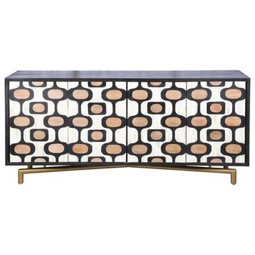 Bassett Mirror Company Paxton 4-Door Server in Ebony Mango, Ivory Bone, Natural Mango and Ant Brass, , large