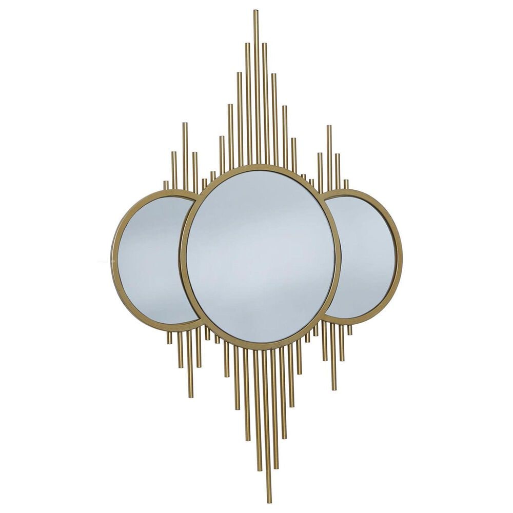 Maple and Jade Metal Geometric Wall Mirror in Gold, , large