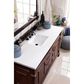 James Martin Vanities Brookfield 60" Single Bathroom Vanity in Burnished Mahogany with 3 cm White Zeus Quartz Top and Rectangular Sink, , large