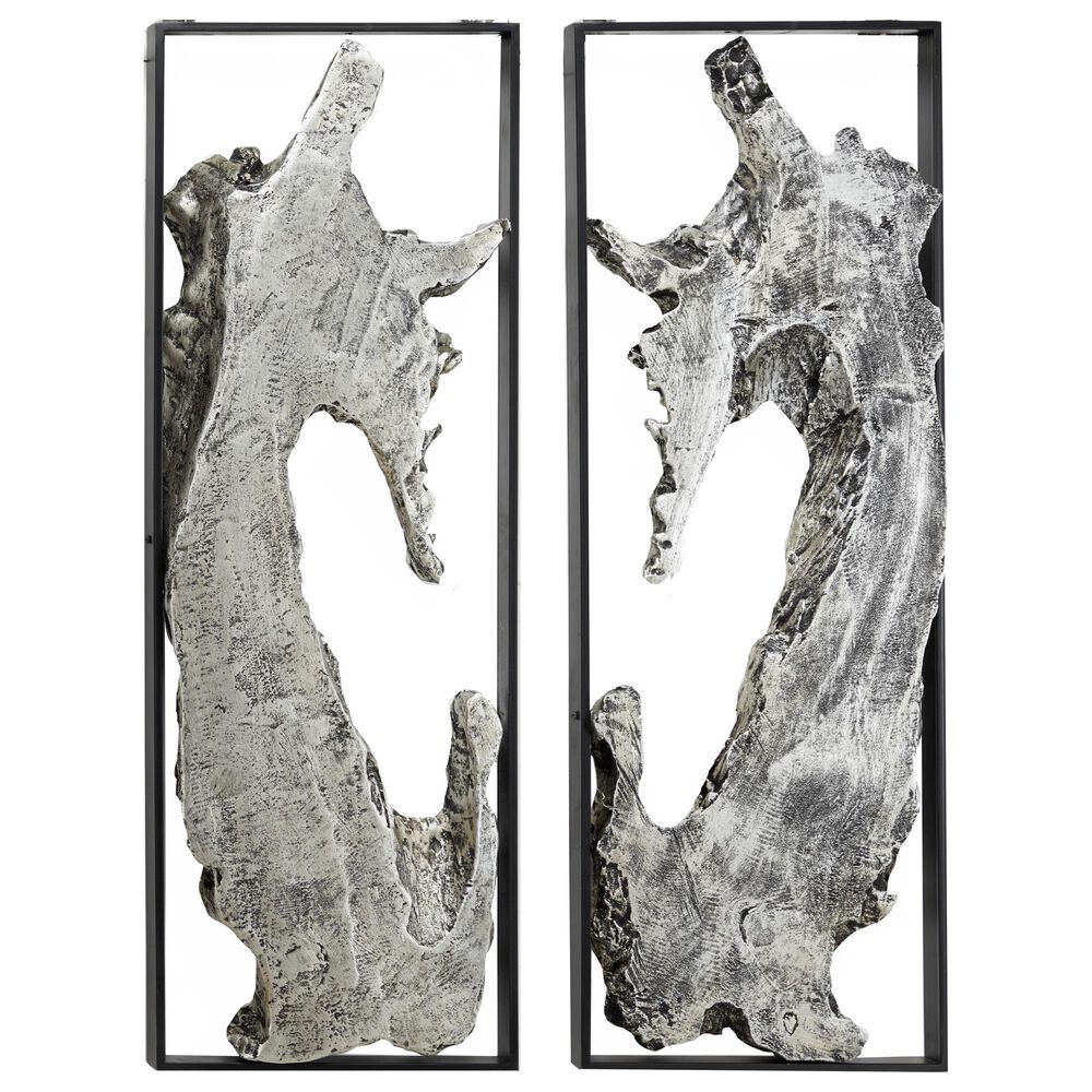 Maple and Jade 32" x 11" Abstract Art Wall Decor in Silver (Set of 2), , large