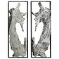 Maple and Jade 32" x 11" Abstract Art Wall Decor in Silver (Set of 2), , large