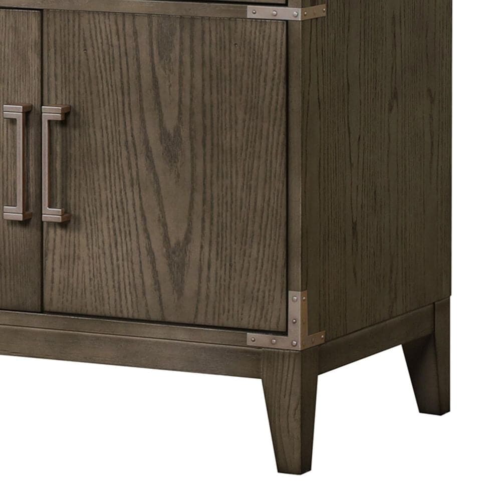 Lexora Home Laurel 84&quot; Double Bathroom Vanity in Grey Oak with White Quartz Top and Rectangular Sinks, , large