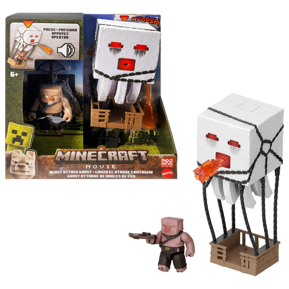 Minecraft Minecraft Blast Attack Ghast Action Figure Set in White, , large