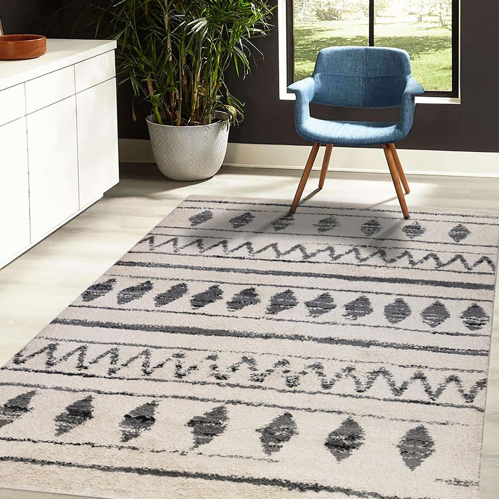 Amer Rugs Aspen 8&#39;3&quot; x 11&#39;6&quot; Cream and Black Area Rug, , large