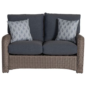 Serenity Saint Tropez Stationary Outdoor Loveseat in Rumba Marine and Stone, , large