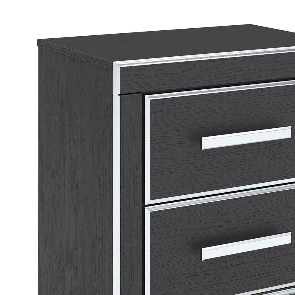 Ashley Zuraleus King Upholstered Panel Storage Bed with Two Nightstands in Matte Black, , large
