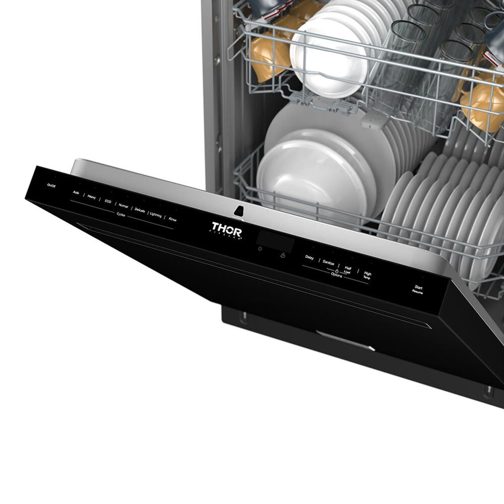 Thor Kitchen 24" Built-In Top Control Dishwasher with Pocket Handle in Black, , large