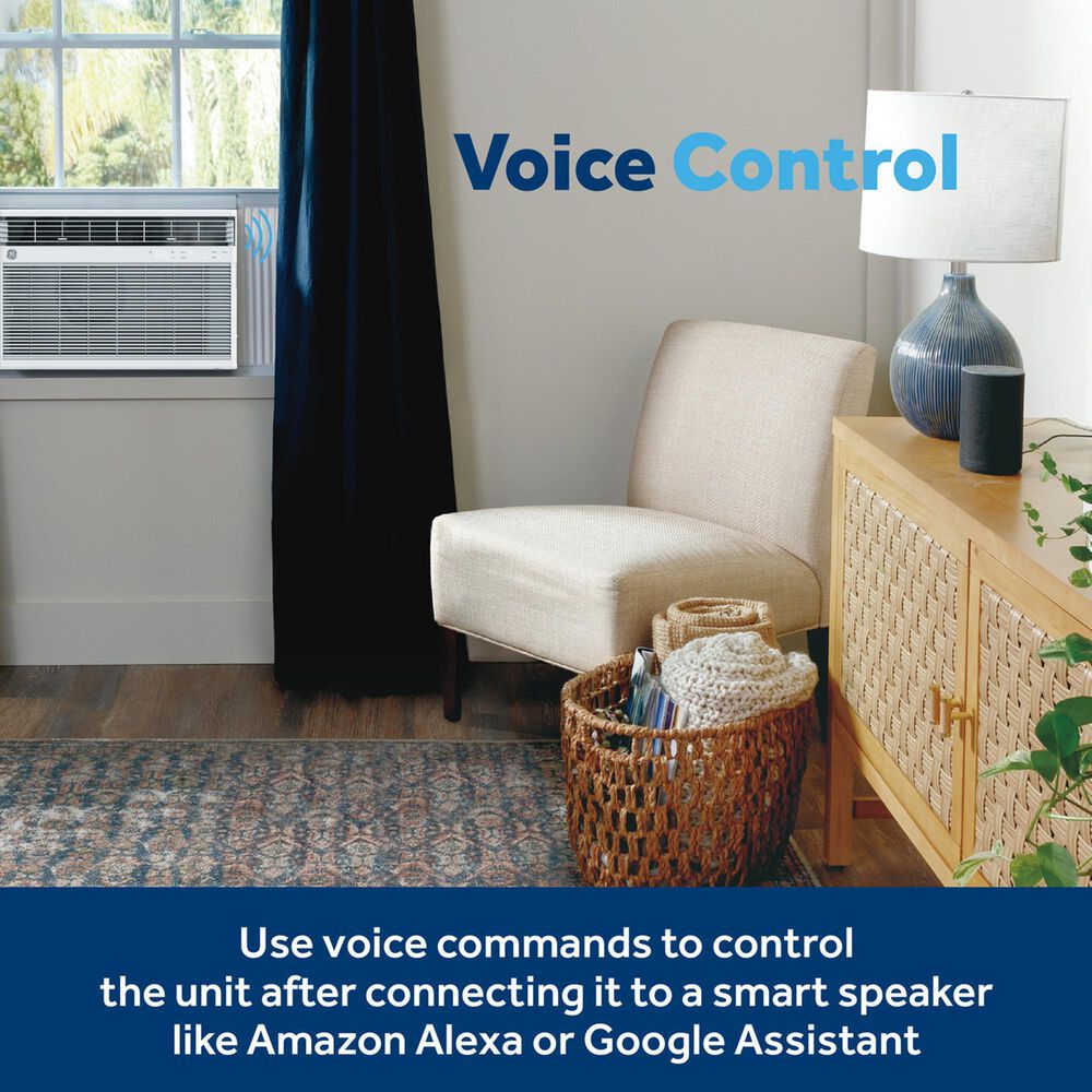 GE Appliances 8000 BTU Smart Electronic Window Air Conditioner in White, , large