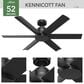 Hunter Kennicott 52" Outdoor Ceiling Fan in Matte Black, , large