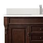James Martin Vanities Brookfield 60" Single Bathroom Vanity in Burnished Mahogany with Single Hole 3 cm White Zeus Quartz Top and Rectangular Sink, , large