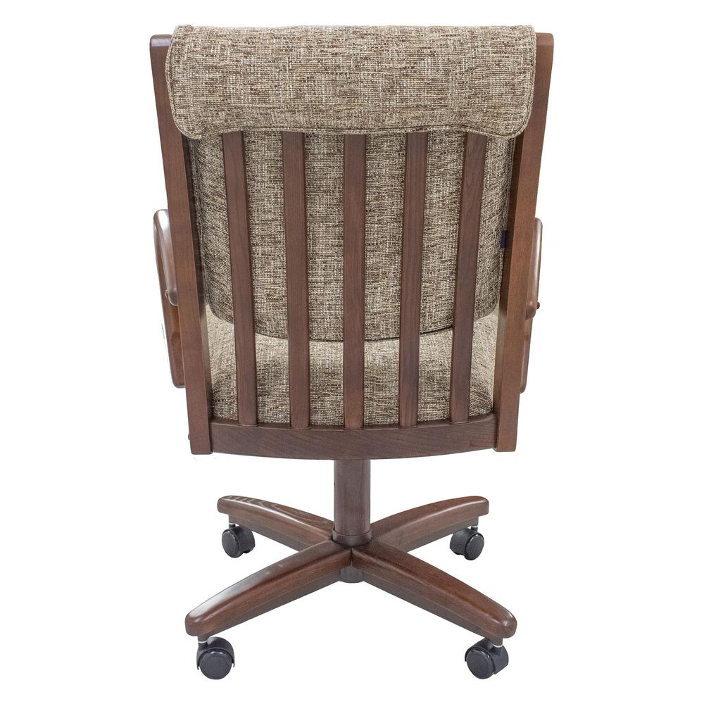 CHROMCRAFT Dining Arm Chair in Noriko Earth Upholstery and Walnut Finish, , large