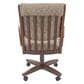 CHROMCRAFT Dining Arm Chair in Noriko Earth Upholstery and Walnut Finish, , large