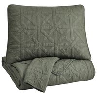 Signature Design by Ashley Guslea 3-Piece King Coverlet Set in Dark Olive Green