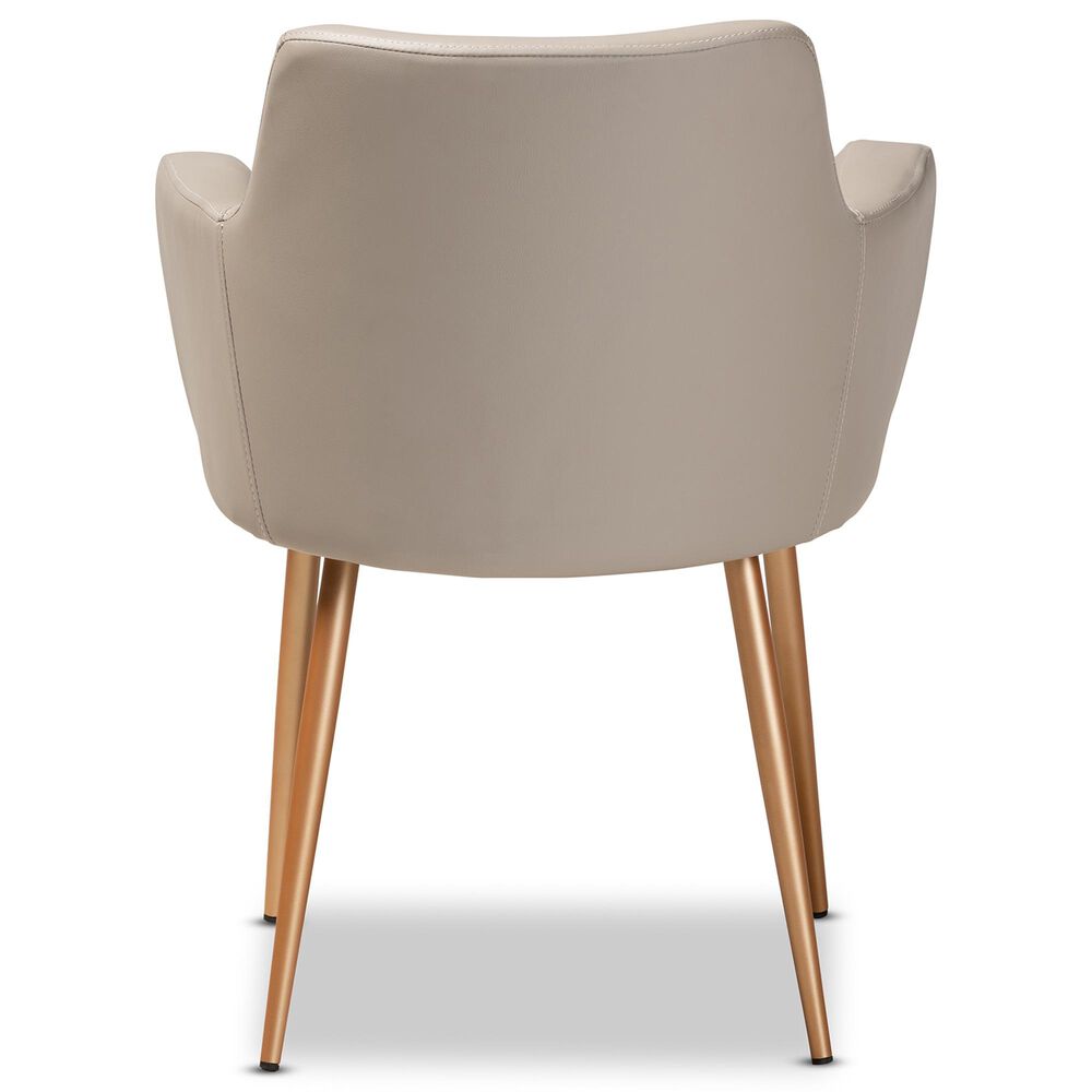 Baxton Studio Martine Dining Chair in Beige/Gold, , large