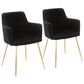 Lumisource Andrew Dining Chair in Black/Gold (Set of 2), , large