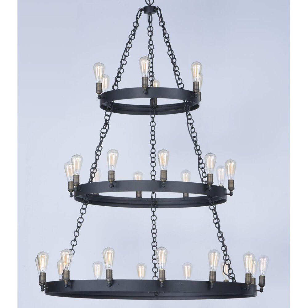 Maxim Lighting Noble 30-Light Chandelier in Black and Natural Aged Brass, , large