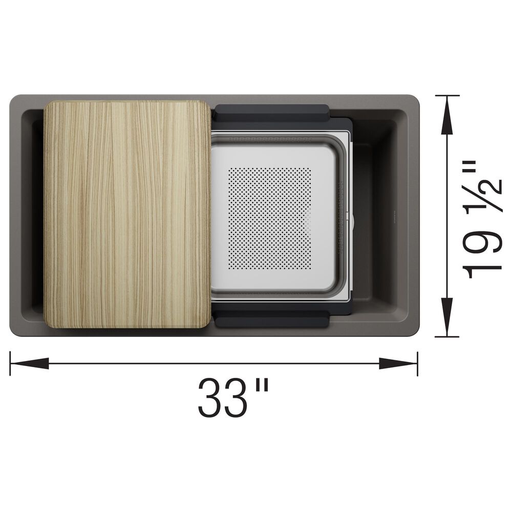 Blanco Inteos 33" Single Bowl Kitchen Sink in Volcano Gray, , large