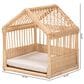Baxton Studio Pieta Rattan Pet Bed with Removable Cushion in Natural Brown, , large