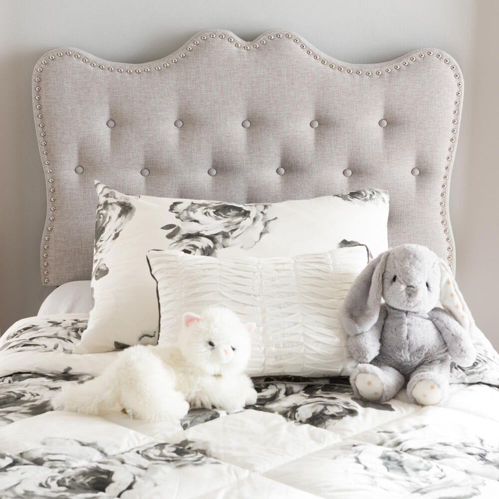 Baxton Studio Emma Twin Upholstered Headboard in Greyish Beige, , large