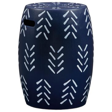 Ashley Genemore Ceramic Stool in Navy and White, , large