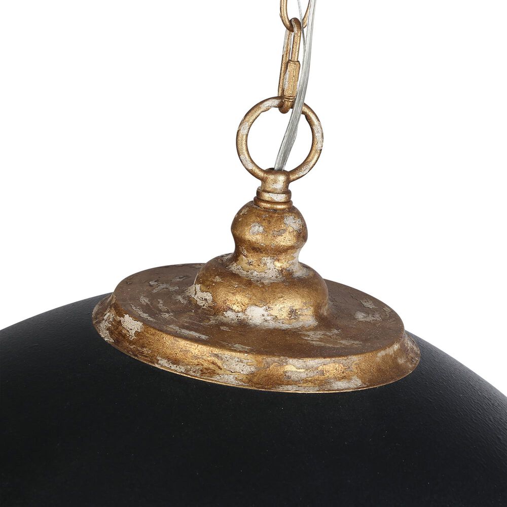 Golden Lighting Alison 8-Light Pendant with Weathered Black Shade in Vintage Gold, , large