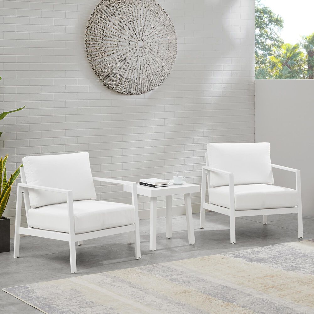 Linon Home Decor Holland Patio Armchair in White, , large