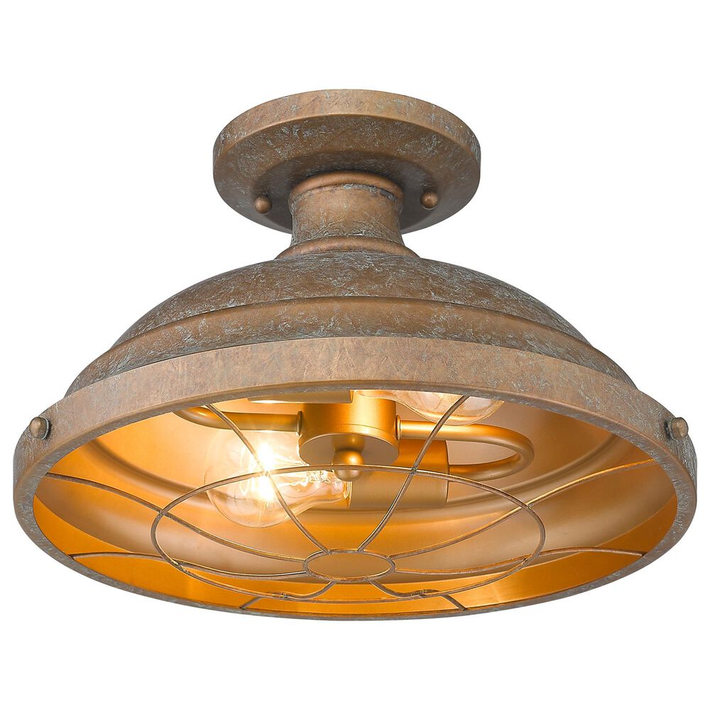 Golden Lighting Bartlett Semi-Flush in Copper Patina, , large